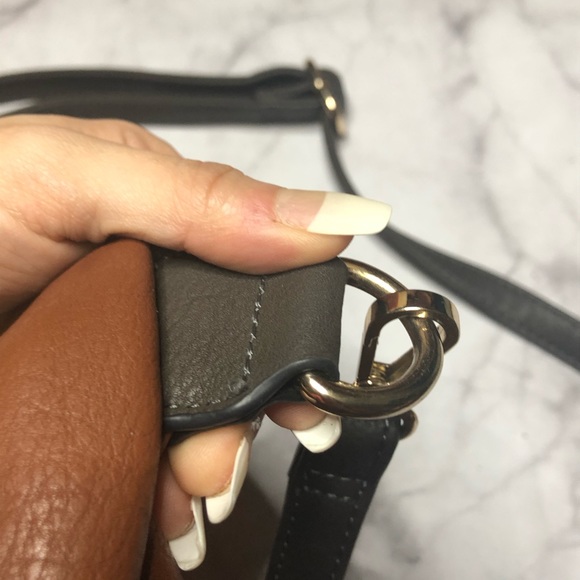 Black rivet cross body hobo bag chocolate brown - Picture 3 of 11